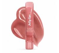 Peptide Nude Lip Gloss, High Shine Glitter Lip Gloss, Glassy, Tinted, Jelly - 8ml Liquid Lip Colour with Cherry Oil, Non Sticky Moisturising Lipgloss for Visually Fuller Lips (05#Glitter Nude)