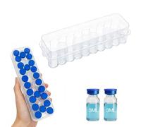 Peptide Storage Case for 3ml Vial Holder - 24-Slot Insulin Vial Fridge Organiser, Clear Stackable Box for 1-3ml GLP-1 Vials, Portable Container for Diabetic Care & Lab Fridge Storage (Clear, 24-Slot)