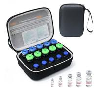 Peptide Storage Case for Fridge Insulin Vial Protector Case, 15 Slot Peptide Travel Holder Case Storage Organizer Fists 1-3ml & 5-10ml Vials Diabetes Medication Organizer