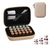 Peptide Vial Case for Fridge Storage - 30 Slot Organizer Holds 1-3ml Vials for Insulin, GLP-1, Peptides,Hard Shell Travel Case with Hand Strap,G0ld