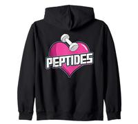 Peptides Heart Dumbbell Fitness Training Zip Hoodie