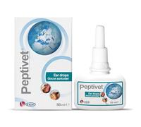 Peptivet Dog & Cat Ear Drops, Soothing Leave-in After Cleaning, 50 ml | Soothing Leave-In Drops With AMP2041 Peptide, Chlorhexidine, Tris-EDTA, Zinc PCA & Vitamin PP, Moisturises the Ear