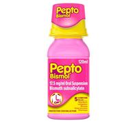 Pepto-Bismol for Nausea, Heartburn, Indigestion, Upset Stomach and Diarrhoea Relief, 5 Symptom Relief, 120ml