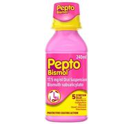Pepto-Bismol for Nausea, Heartburn, Indigestion, Upset Stomach and Diarrhoea Relief, 5 Symptom Relief, 240ml