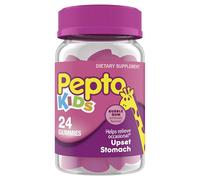 Pepto Kids Gummies, Helps Relieve Occasional Upset Stomach, Acid Indigestion, Sour Stomach and Heartburn, 24 Gummies