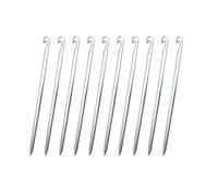 PEPWE 10 Pcs Aluminium Alloy Tent Stakes Heavy Duty Beach Peg Canopy Outdoor Ground Camping Anchors Peg Aluminium Alloy Camping With Reflective Rope