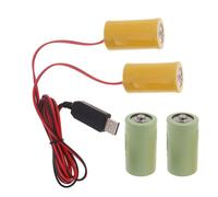 PEPWE 2in1 USB Power 3V D Battery Eliminators Replace 2Pcs 1.5V D LR20 For LED Light Electronic Toy Supply Adapter Christmas Tree Light Supply Mains For Remote Control Replacement