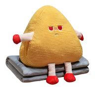 PEPWE Cartoon Triangular Plush Pillow with Builts in Washable Blanket and Hand Warmer Design for Office Napping Home Use Desk Pillow with Blanket
