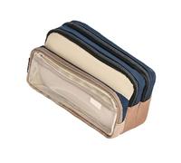 PEPWE Contrast Color Transparent Pencil Bag Spacious Pen Case Japanese Design School Essentials Large Capacity Clear Pouch Aesthetic Pouch