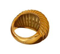 PEPWE Delicate Fat Bread Stripe Rings Party Ready Gold or Silver Plated Rings Jewelry in a Simple Fat Bread Styles