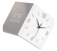 PEPWE Double Sided Corner Wall Clock Easy To Read Square Designs Digital Display Wall Clock for Living Room and Office Decors