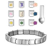 PEPWE Italian Charm Link Jewelry Making Part Module Accessaries Stainless Steel Texture Making Supplies Stainless Steel Italian Accessories