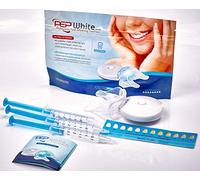 PepWhite Ultra - Super Strong Teeth Whitening Kit with LED Light (Full LED Kit + Mouth Guard + 3 x Pep White Ultra Whitening Gel