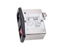 PEQYUACTE CW2B-10A-T 003 Single-phase AC socket power filter anti-interference 220V red switch with fuse