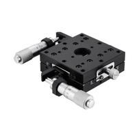 PEQYUACTE XY-Axis 40 * 40mm Trimming Station Manual Displacement Platform Linear Stage Sliding Table LY40 XY40 Cross Rail(LY40-RB)
