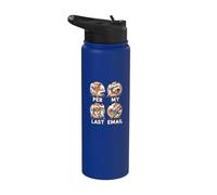 PER My Last EMAIL Funny Fighting Men Karate Kick Work Meme Stainless Steel Insulated Water Bottle