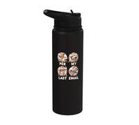 PER My Last EMAIL Funny Fighting Men Karate Kick Work Meme Stainless Steel Insulated Water Bottle