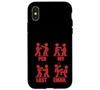 PER MY LAST EMAIL Funny Fighting Stick Figures Work Meme Case for iPhone X/XS