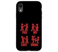 PER MY LAST EMAIL Funny Fighting Stick Figures Work Meme Case for iPhone XR