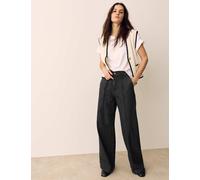 Per Una Denim Pintuck Wide Leg Jeans Black
