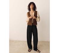Per Una Double Cloth Drawstring Tapered Trousers Black