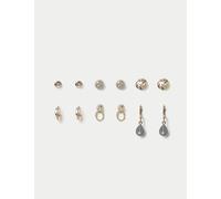 Per Una Per Una 6 Pack Mixed Metal Stud Earrings Gold Mix
