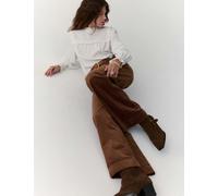 Per Una Pure Cotton Cord Wide Leg Trousers Conker