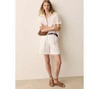 Per Una Pure Cotton Embroidered Cutwork Shorts Soft White