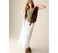 Per Una Pure Cotton Ruffle Skirt Soft White