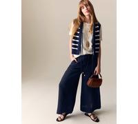 Per Una Pure Cotton Wide Leg Culottes Navy