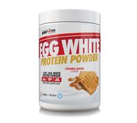 Per4m 100% Pure Free Range Egg White Protein Powder | 30 Servings High Protein Shake with Added MCT | Gut Friendly and Lactose-Free | with Essential Amino Acids (900g, Caramel Biscuit)