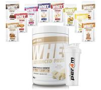 Per4m Advanced Whey Protein Powder | 30 Serving Low Sugar Protein Shake with Amino Acids | Perfect for Your Gym Bag and Travel | Shaker & 5 Mixed Selection Sachets (900g, White Chocolate)