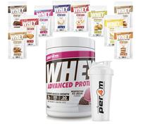 Per4m Advanced Whey Protein Powder | 30 Serving Low Sugar Protein Shake with Amino Acids | Perfect for Your Gym Bag and Travel | Shaker & 5 Mixed Selection Sachets (900g, Neapolitan Ice Cream)
