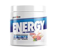Per4m Energy Pre Workout with Amino Acids | Caffeine, Tyrosine, Citrulline & Theobromine | Endurance, Focus & Sustained Power | 60 Servings (390g, Strawberry Blackcurrant)