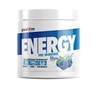 Per4m Energy Pre Workout with Amino Acids | Caffeine, Tyrosine, Citrulline & Theobromine | Endurance, Focus & Sustained Power | 60 Servings (390g, Blue Raspberry)