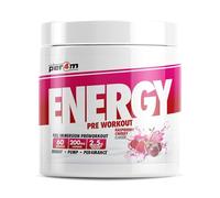 Per4m Energy Pre Workout with Amino Acids | Caffeine, Tyrosine, Citrulline & Theobromine | Endurance, Focus & Sustained Power | 60 Servings (390g, Raspberry Cherry)