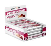 Per4m On-the-Go Protein Bar | High Protein, Low Sugar Bar with 20g Protein | Nutritional & Healthy Gym Snack Bar | Box of 12 x 62g (Box, White Choc Raspberry)
