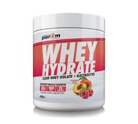 Per4m Whey Hydrate | 23g Whey Isolate & Aquamin Electrolytes | Muslce Growth & Hydration | Clear, Refreshing & Low in Sugar | 15 Serving (450g, Raspberry Peach)