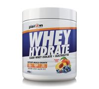 Per4m Whey Hydrate | 23g Whey Isolate & Aquamin Electrolytes | Muslce Growth & Hydration | Clear, Refreshing & Low in Sugar | 15 Serving (450g, Blueberry Peach)