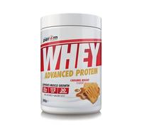 Per4m Whey Protein Powder | High Protein Shake for Muscle Growth & Recovery | Low Sugar Gym Supplement | Sports Nutrition Drink + Amino Acids (900g, Caramel Biscuit)