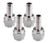 PERA 2 Pair Hose Swivel Nut Barb, 3/16'' Barb & 5/16'' Barb, Stainless Steel 1/4 MFL Quick Disconnects Fittings for Home Brewing Keg by