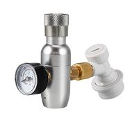 PERA CO2 Mini Keg Charger Dispenser Cornelius Keg Mini Gas Regulator 0-60PSI with 3/8” Thread Adapter, Ball Lock Disconnect for Homebrewing and Soda Making System by