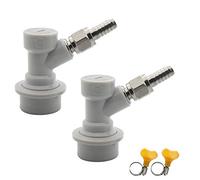 PERA Corny Keg Ball Lock Gas Disconnect MFL 1/4, Include 5/16 Swivel Nuts, 2 Worm Clamps for Homebrewing