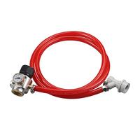 PERA Soda CO2 Mini Gas Regulator Tr21.4 Include Red Gas Line Assembly,Ball Lock Gas Disconnect for Soda Tank Corny Keg Dispenser