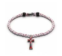 Peraca Cris Baseball Cross Necklace Three Braided Rope Pendant Sports Fan Love Team Accessories Simple Jewelry New Year Birthday Gifts, L, Stainless Steel, No Gemstone