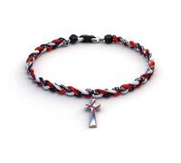 Peraca Cris Baseball Cross Necklace Three Braided Rope Pendant Sports Fan Love Team Accessories Simple Jewelry New Year Birthday Gifts, L, Stainless Steel, No Gemstone