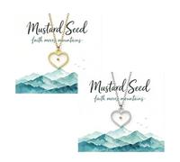 Peraca Cris Mustard Seed Couple Necklace Matching Faith Christian Gold Silver Pendant Minimalist Daily Jewelry Gifts Valentines Birthday, L, Stainless Steel, No Gemstone