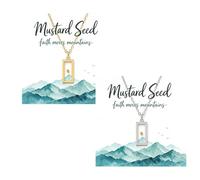 Peraca Cris Mustard Seed Couple Necklace Matching Faith Christian Gold Silver Pendant Minimalist Daily Jewelry Gifts Valentines Birthday, L, Stainless Steel, No Gemstone