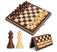 Peradix Chess Set | Wooden Magnetic Chess Board | 2 Extra Queen | 30x30cm Folding Chessboard for Storage | Toys & Games for Adults and Kids Educational Toy Sets