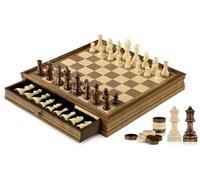 Peradix Magnetic Wooden Chess Set - 32.5 x 32.5 cm Age 6+ Chess Board Game with 2 Built-in Storage Drawers - 2 Bonus Extra Queens - Chess for Beginner, Kids, and Adults, Gift Packaging